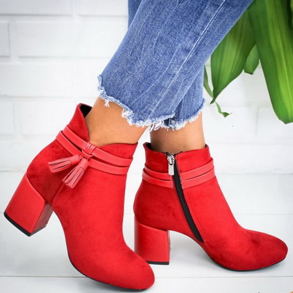 boots fashion red ankle shoe's single autumn winter pointed toe thick with short 230106, Black
boots fashion red ankle shoe's single autumn winter pointed toe thick with short 230106, Black