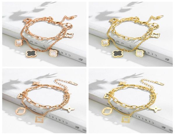 pretty double layer openwork stainless steel clover charm bracelet lucky four leaf women jewelry for women gift5515706, Golden;silver
pretty double layer openwork stainless steel clover charm bracelet lucky four leaf women jewelry for women gift5515706, Golden;silver