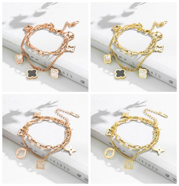 pretty double layer openwork stainless steel clover charm bracelet lucky four leaf women jewelry for women gift5860445, Golden;silver
pretty double layer openwork stainless steel clover charm bracelet lucky four leaf women jewelry for women gift5860445, Golden;silver