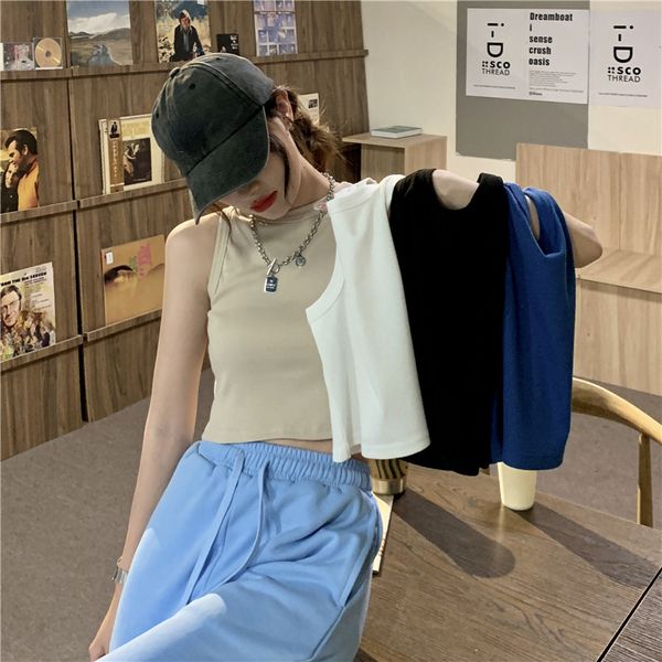 women s t shirt crop women solid basic t shirts vest seamless streetwear rib knit sleeveless casual tank female traf y2k clothes 230107, White
women s t shirt crop women solid basic t shirts vest seamless streetwear rib knit sleeveless casual tank female traf y2k clothes 230107, White