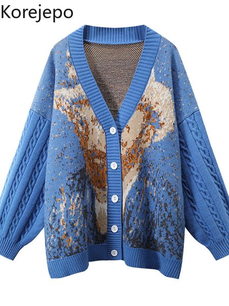 women's knits tees korejepo women knitted cardigan van gogh sweater autumn winter retro gentle floral printed jacquard v neck female 23, White
women's knits tees korejepo women knitted cardigan van gogh sweater autumn winter retro gentle floral printed jacquard v neck female 23, White