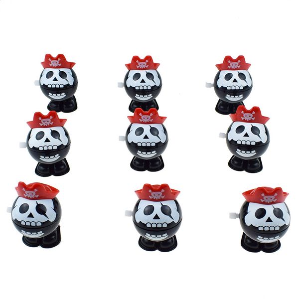 

Halloween Supplies Clockwork Pirate Skull Hat Wind-up Toys Jumping Pirate Head Party Gifts for Children