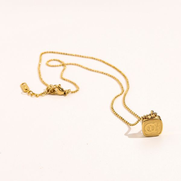 never fading 14k gold plated luxury brand designer pendants necklaces stainless steel double letter choker pendant necklace beads chain jewe, Silver
never fading 14k gold plated luxury brand designer pendants necklaces stainless steel double letter choker pendant necklace beads chain jewe, Silver