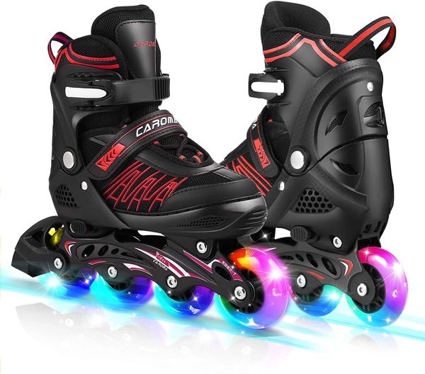 athletic outdoor caroma adjustable inline skates girls and boys with all illuminating wheels beginner roller blades for kids 230106, Black
athletic outdoor caroma adjustable inline skates girls and boys with all illuminating wheels beginner roller blades for kids 230106, Black