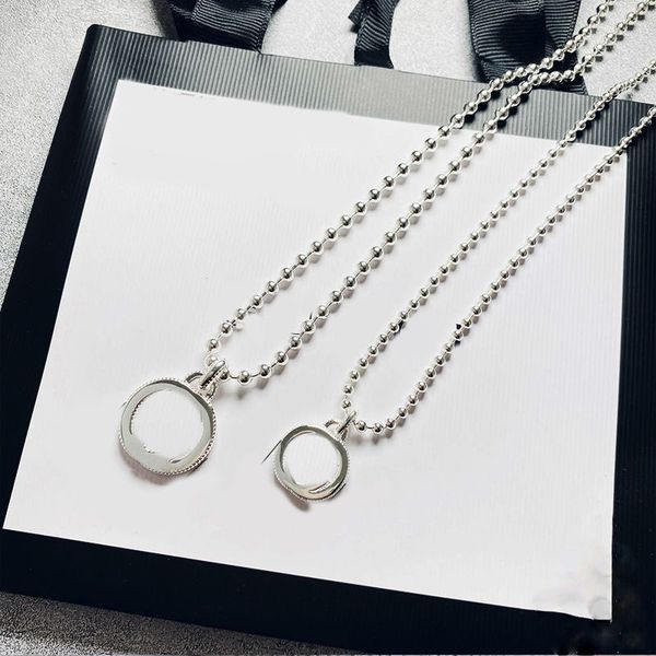 womens designer necklace with double letter circle charm lady pendant necklace for woman valentines day jewelry retro necklaces designers ch, Silver
womens designer necklace with double letter circle charm lady pendant necklace for woman valentines day jewelry retro necklaces designers ch, Silver
