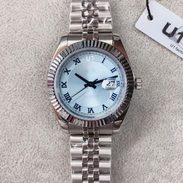 2023 u1 grade aaa st9 steel watch 41mm 2813 automatic mechaincal movement steel baby blue dial fluted bezel sapphire bracelet mens watches, Slivery;brown
2023 u1 grade aaa st9 steel watch 41mm 2813 automatic mechaincal movement steel baby blue dial fluted bezel sapphire bracelet mens watches, Slivery;brown