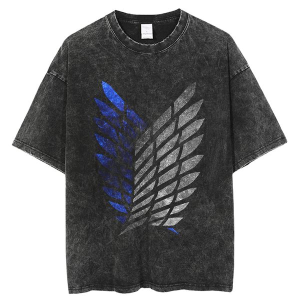 men s shirts vintage washed tshirts attack on titan anime t shirt harajuku oversize tee cotton fashion streetwear rz79, White;black
men s shirts vintage washed tshirts attack on titan anime t shirt harajuku oversize tee cotton fashion streetwear rz79, White;black