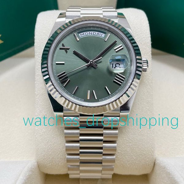 super factory 41mm mens watch green roman dial fluted bezel automatic mechanical fine steel concealed folding clasp self-winding sapphire gl, Slivery;brown
super factory 41mm mens watch green roman dial fluted bezel automatic mechanical fine steel concealed folding clasp self-winding sapphire gl, Slivery;brown