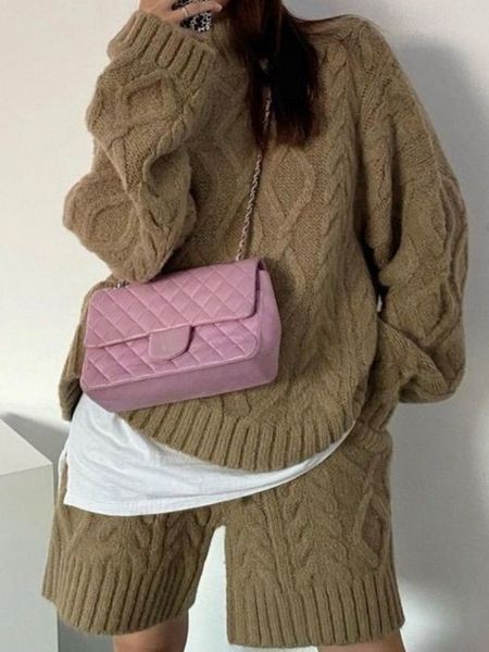 women s two piece pant winter casual sweater short suits turtleneck pullover knitted shorts ladies femme fashion clothes outfit 230106, White
women s two piece pant winter casual sweater short suits turtleneck pullover knitted shorts ladies femme fashion clothes outfit 230106, White
