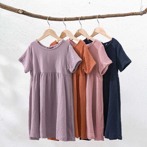 girl's dresses cotton girls short sleeve summer dress 2022 new baby girl casual loose beach flowy dresses kids clothing t230106, Red;yellow
girl's dresses cotton girls short sleeve summer dress 2022 new baby girl casual loose beach flowy dresses kids clothing t230106, Red;yellow