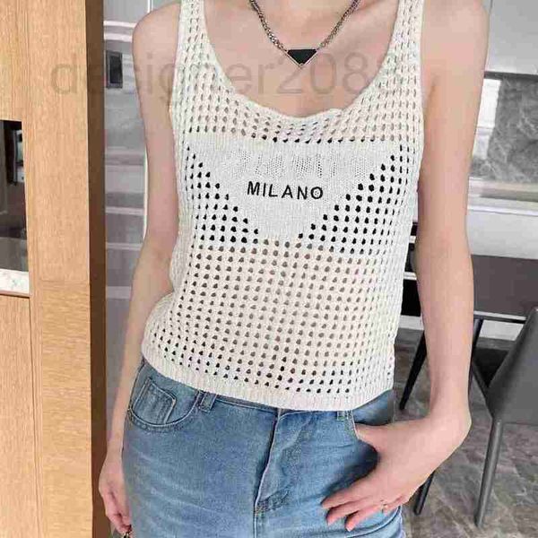 women's knits & tees fashion knitted vest designer womens knits wear triangular badge hollow front letter sleeveless tshirt embroidery, White
women's knits & tees fashion knitted vest designer womens knits wear triangular badge hollow front letter sleeveless tshirt embroidery, White