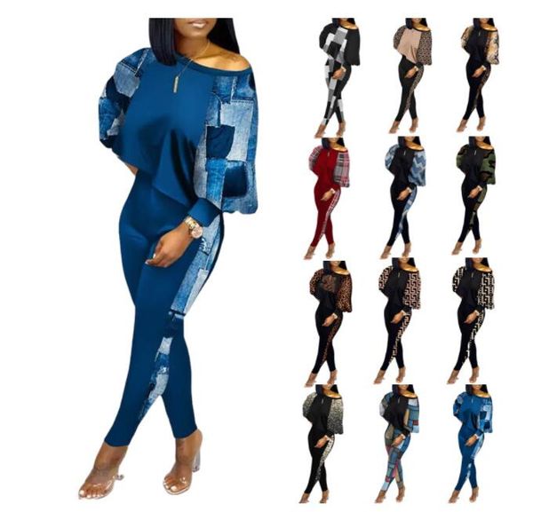 autumn fashion tracksuits print two piece set women diagonal neck off shoulder split tshirt pencil pants sweatpants jogging suit women, Gray
autumn fashion tracksuits print two piece set women diagonal neck off shoulder split tshirt pencil pants sweatpants jogging suit women, Gray