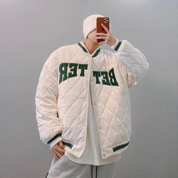 men s jackets baseball collar cotton men winter diamond check coat korean trend couple wear padded thicken warm high street 230106, Black;brown
men s jackets baseball collar cotton men winter diamond check coat korean trend couple wear padded thicken warm high street 230106, Black;brown