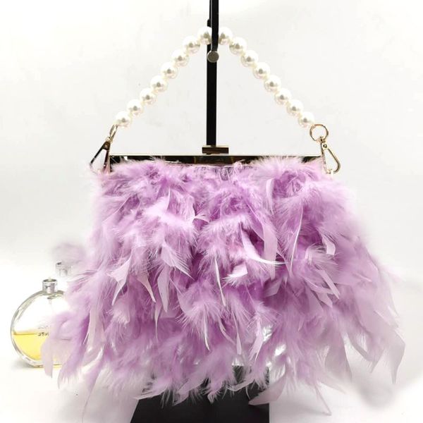 evening bags luxury fashion women's bag ostrich fur feather tassel ladies day clutches party wedding purses chain handbag 230106
evening bags luxury fashion women's bag ostrich fur feather tassel ladies day clutches party wedding purses chain handbag 230106