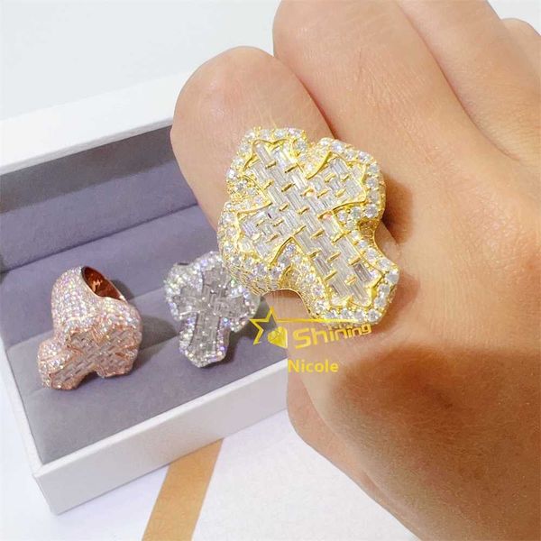 new arrival luxury 925 sterling silver iced out gold plated cross ring hip hop diamond moissanite men ring, Golden;silver
new arrival luxury 925 sterling silver iced out gold plated cross ring hip hop diamond moissanite men ring, Golden;silver
