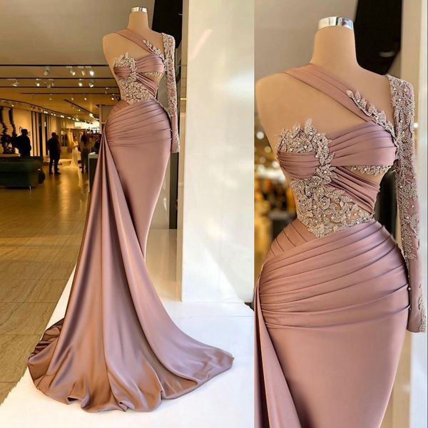 2023 prom dresses mermaid one shoulder dusty pink cutaway sides beaded crystal lace formal evening gowns plus size pageant wear party gowns, Black
2023 prom dresses mermaid one shoulder dusty pink cutaway sides beaded crystal lace formal evening gowns plus size pageant wear party gowns, Black