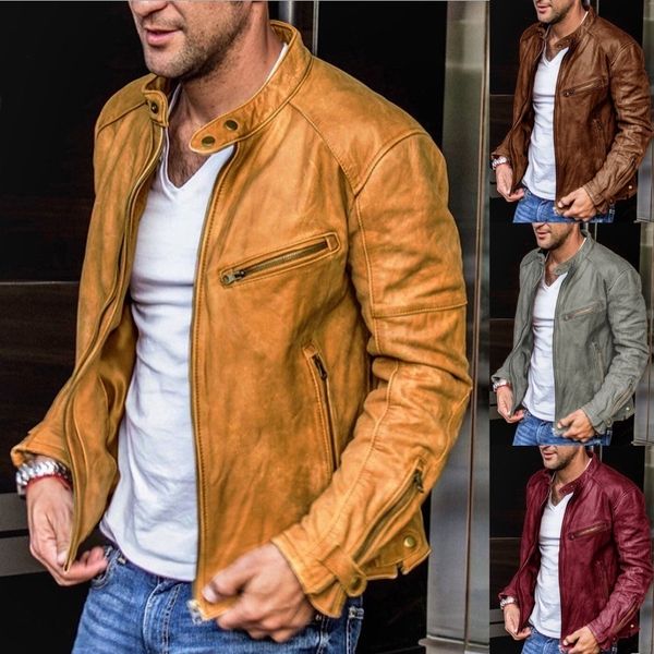 men's leather faux autumn jacket coat brown motorcycle clothes korean fashion street clothing personality wear 230107, Black
men's leather faux autumn jacket coat brown motorcycle clothes korean fashion street clothing personality wear 230107, Black