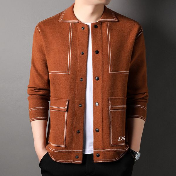 men's sweaters autumn knitted cardigan coat stitching lapel sweater male korean style fashion casual singlebreasted 230107, White;black
men's sweaters autumn knitted cardigan coat stitching lapel sweater male korean style fashion casual singlebreasted 230107, White;black