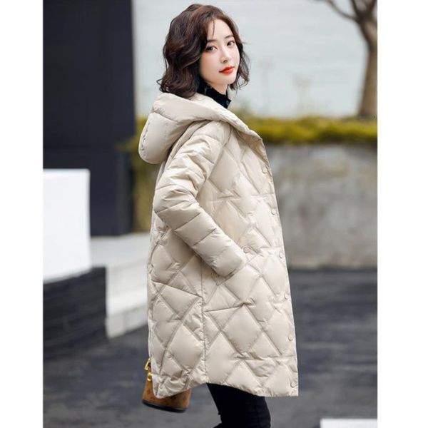 women's down parkas autumn and winter hooded cotton jacket loose casual medium long diamond female outerwear korean solid parka coat 23, Black
women's down parkas autumn and winter hooded cotton jacket loose casual medium long diamond female outerwear korean solid parka coat 23, Black