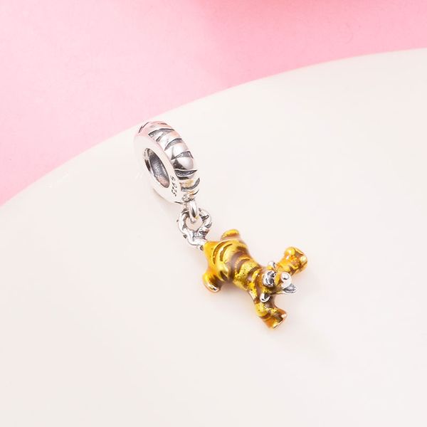 925 sterling silver yellow enamel tigger dangle animal dangle bead fits european jewelry pandora style charm bracelets, Black
925 sterling silver yellow enamel tigger dangle animal dangle bead fits european jewelry pandora style charm bracelets, Black