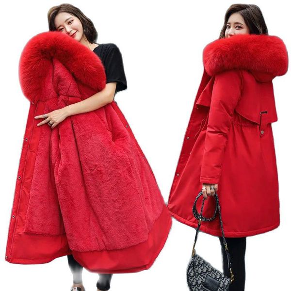 women's down parkas women fleece thickening winter coat female midlength large size m6xl overcoat padded jacket c75 230107, Black
women's down parkas women fleece thickening winter coat female midlength large size m6xl overcoat padded jacket c75 230107, Black