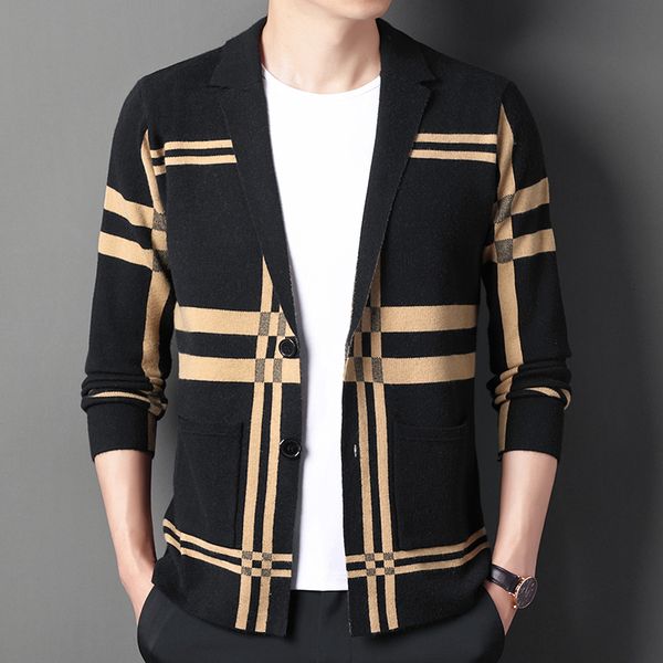 men's sweaters spring autumn sweater knit casual striped cardigan jacket long sleeve lapel slim fit size m4xl stretch comfortable 23010, White;black
men's sweaters spring autumn sweater knit casual striped cardigan jacket long sleeve lapel slim fit size m4xl stretch comfortable 23010, White;black
