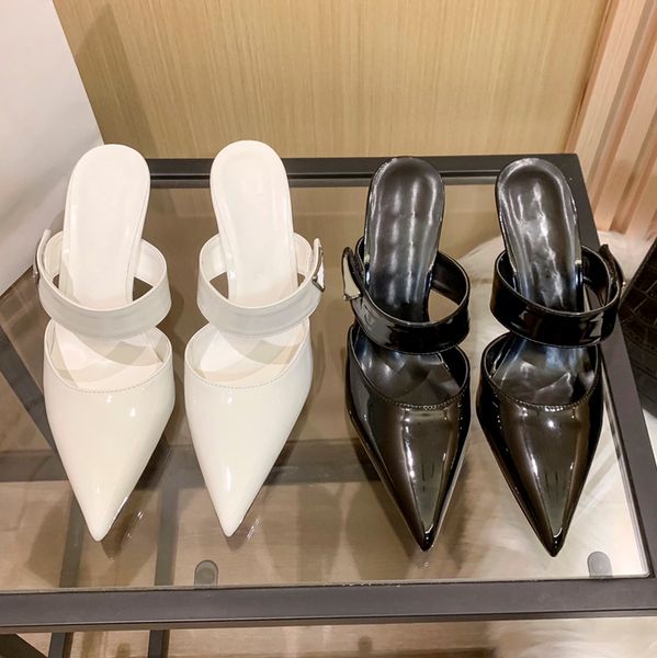 spring new women's shoes triangle label pointy party ball dress shoes sandals, Black
spring new women's shoes triangle label pointy party ball dress shoes sandals, Black