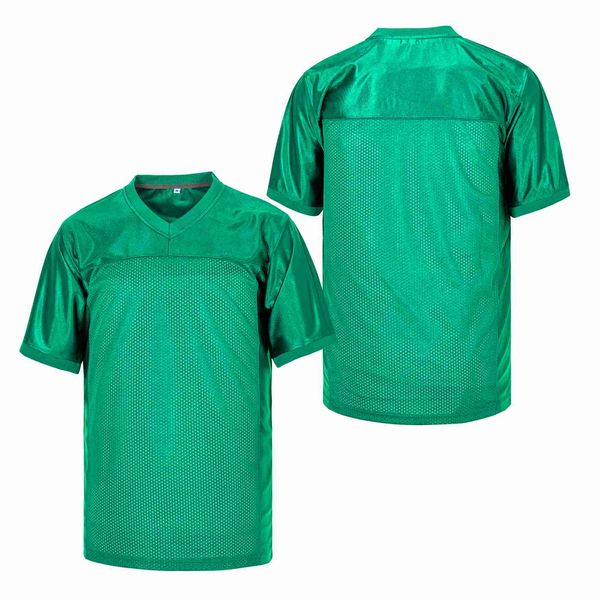 custom green authentic football jersey stitching name number, Black;red