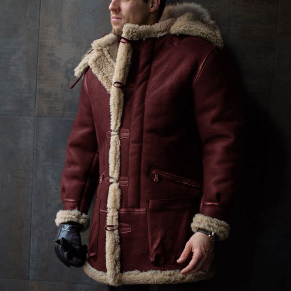 men's leather faux winter shearling sheepskin fake jackets male warm thick suede lambs short motorcycle brown coats men jacket biker 23, Black
men's leather faux winter shearling sheepskin fake jackets male warm thick suede lambs short motorcycle brown coats men jacket biker 23, Black