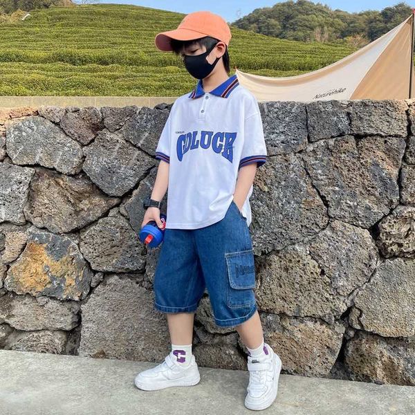 clothing sets oversize boys summer clothing sets fashion teenager clothes 2022 new pullover letters print polo shirt jeans suit 140-170 t230, White
clothing sets oversize boys summer clothing sets fashion teenager clothes 2022 new pullover letters print polo shirt jeans suit 140-170 t230, White