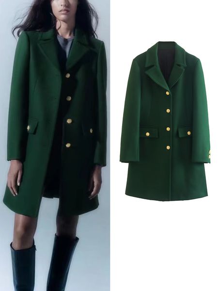 women's wool blends traf winter ladies coat women long sleeve single breasted jacket slim warm basic female fashion overcoat 230107, Black
women's wool blends traf winter ladies coat women long sleeve single breasted jacket slim warm basic female fashion overcoat 230107, Black
