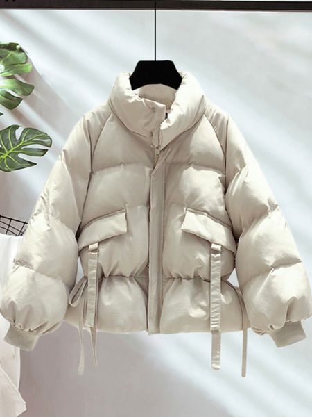 women's down parkas solid colors cotton outwear korean style autumn winter oversized coats jacket clothing 230107, Black
women's down parkas solid colors cotton outwear korean style autumn winter oversized coats jacket clothing 230107, Black