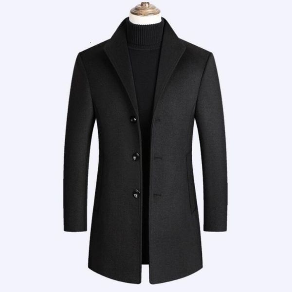 men's wool blends autumn winter casual boutique long coat male solid color lapel single breasted trench jacket windbreaker 230107, Black
men's wool blends autumn winter casual boutique long coat male solid color lapel single breasted trench jacket windbreaker 230107, Black