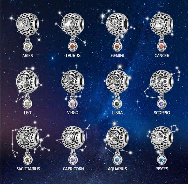 925 sterling silver beads diy charms pendant accessories fits for pandora bracelets necklace new 12 constellation bead 1pcs/lot, Black
925 sterling silver beads diy charms pendant accessories fits for pandora bracelets necklace new 12 constellation bead 1pcs/lot, Black