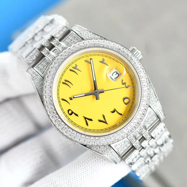 41mm mens watches diamond iced out stainless steel automatic mechanical men's wristwatch fashion sports business designer man wristwatc, Slivery;brown
41mm mens watches diamond iced out stainless steel automatic mechanical men's wristwatch fashion sports business designer man wristwatc, Slivery;brown