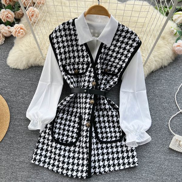 korean fashion 2two piece dress set turn down collar solid color single-breastedsuit sleeveless slim plaid belt dress outfits 2023, White
korean fashion 2two piece dress set turn down collar solid color single-breastedsuit sleeveless slim plaid belt dress outfits 2023, White