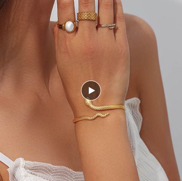 new stainless steel real gold plated plaid texture adjustable snake gold bangle for woman cuff bracelets for women, White
new stainless steel real gold plated plaid texture adjustable snake gold bangle for woman cuff bracelets for women, White