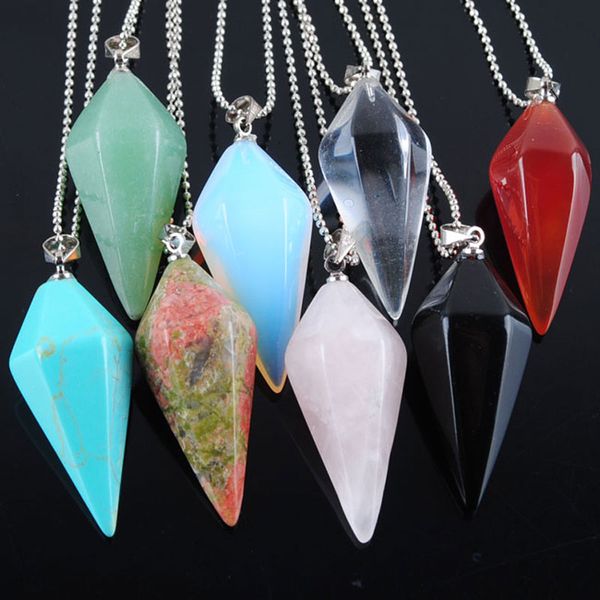 wojiaer natural gem stones pendant & necklace hexagonal pyramid pointed reiki chakra healing beads pink purple crystal bz905, Silver
wojiaer natural gem stones pendant & necklace hexagonal pyramid pointed reiki chakra healing beads pink purple crystal bz905, Silver