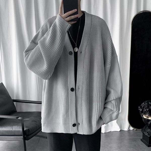 men's sweaters autumn japanese harajuku loose oversize cardigan sweater male korean fashion casual solid color knit winter coats 230107, White;black
men's sweaters autumn japanese harajuku loose oversize cardigan sweater male korean fashion casual solid color knit winter coats 230107, White;black
