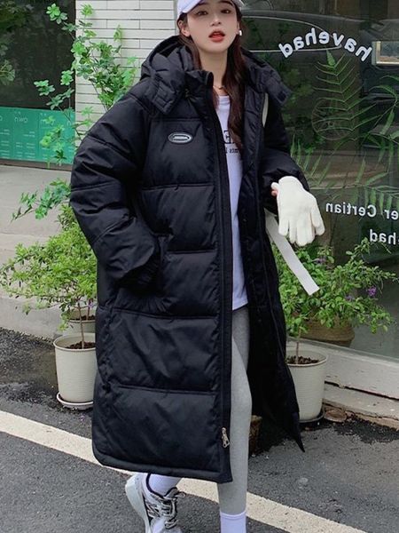 women's down parkas winter couple quilted long overcoat detachable hooded 2 pockets warm thickened loose women coat 230107, Black
women's down parkas winter couple quilted long overcoat detachable hooded 2 pockets warm thickened loose women coat 230107, Black