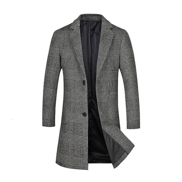 men's wool blends autumn winter oversized casual plaid en blend coat mens long overcoat thick warm midlength jacket business windbreake, Black
men's wool blends autumn winter oversized casual plaid en blend coat mens long overcoat thick warm midlength jacket business windbreake, Black