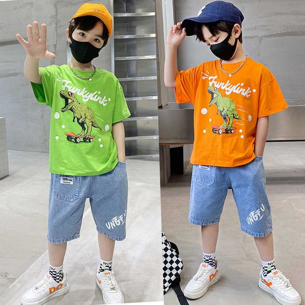 clothing sets boys summer short sleeve clothing sets 2022 new fashion o-neck dinosaur print with jeans 2 piece suit outfit clothes 110-160 t, White
clothing sets boys summer short sleeve clothing sets 2022 new fashion o-neck dinosaur print with jeans 2 piece suit outfit clothes 110-160 t, White