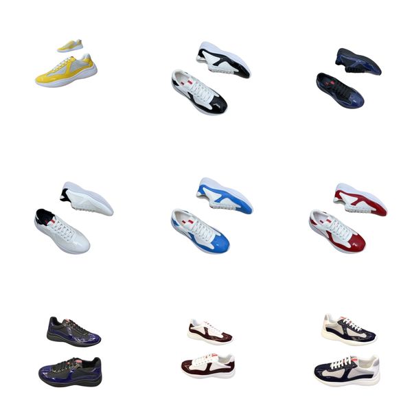 luxury designer women splicing mesh shoes men patent leather stitching brown sneaker lace up shoes leathers lining rubber sole large size wi, Black
luxury designer women splicing mesh shoes men patent leather stitching brown sneaker lace up shoes leathers lining rubber sole large size wi, Black