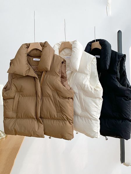 women s vests cotton padded puffer vest parka fashion stand collar sleeveless warm chic jacket coat winter women soild thicken waistcoat 230, Black;white
women s vests cotton padded puffer vest parka fashion stand collar sleeveless warm chic jacket coat winter women soild thicken waistcoat 230, Black;white