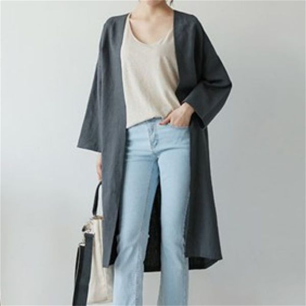 women's knits tees women vintage long sleeve cardigan autumn allmatch trendy simple loose trench coat 230107, White
women's knits tees women vintage long sleeve cardigan autumn allmatch trendy simple loose trench coat 230107, White