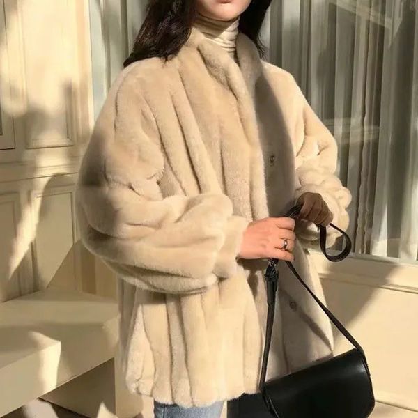 women s fur faux rimocy winter warm plush jacket korean single breasted outwear female loose teddy bear fleece coat 230107, Black
women s fur faux rimocy winter warm plush jacket korean single breasted outwear female loose teddy bear fleece coat 230107, Black