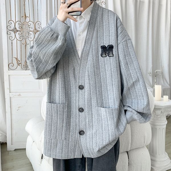 men s sweaters hybskr japanese v neck autumn winter letter graphic knitted cardigans college oversized casual sweater 230107, White;black
men s sweaters hybskr japanese v neck autumn winter letter graphic knitted cardigans college oversized casual sweater 230107, White;black