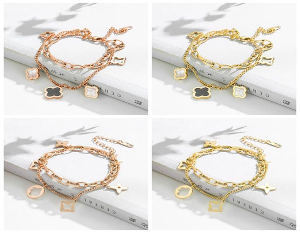 pretty double layer openwork stainless steel clover charm bracelet lucky four leaf women jewelry for women gift2991285, Golden;silver
pretty double layer openwork stainless steel clover charm bracelet lucky four leaf women jewelry for women gift2991285, Golden;silver
