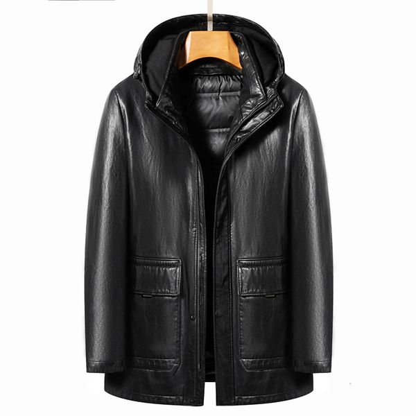 men's vests yn2268 winter middle aged high grade hooded natural leather down jacket medium long detachable white duck liner 230107, Black;white
men's vests yn2268 winter middle aged high grade hooded natural leather down jacket medium long detachable white duck liner 230107, Black;white