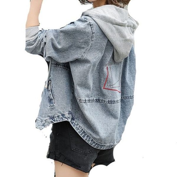 men's down parkas women fashion denim jacket female spring korean version loose bf short hooded allmatch coat fake twopiece 230107, Black
men's down parkas women fashion denim jacket female spring korean version loose bf short hooded allmatch coat fake twopiece 230107, Black